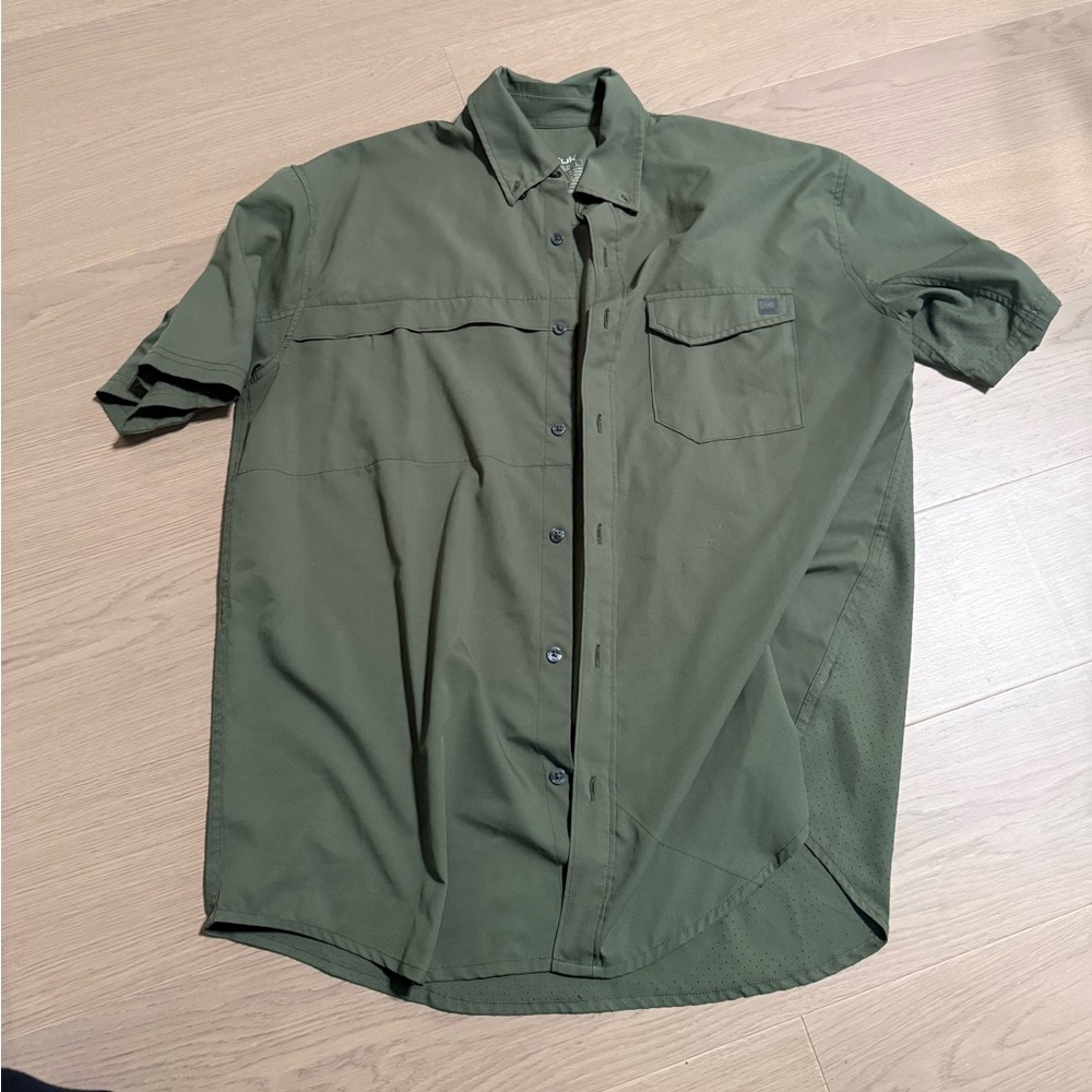 Huk Olive Green Short Sleeve Shirt